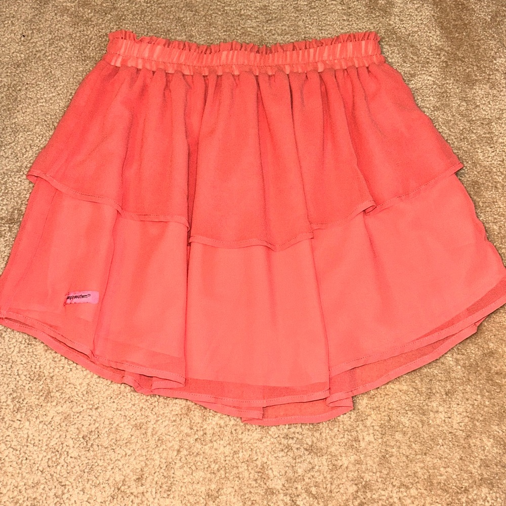 Coral Layered Skirt Simply Southern